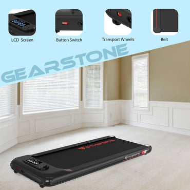 under Desk Treadmill, Walking Pad for Home, 1-6 KM/H, LCD Display, Alloy Steel Frame, Compact & Portable