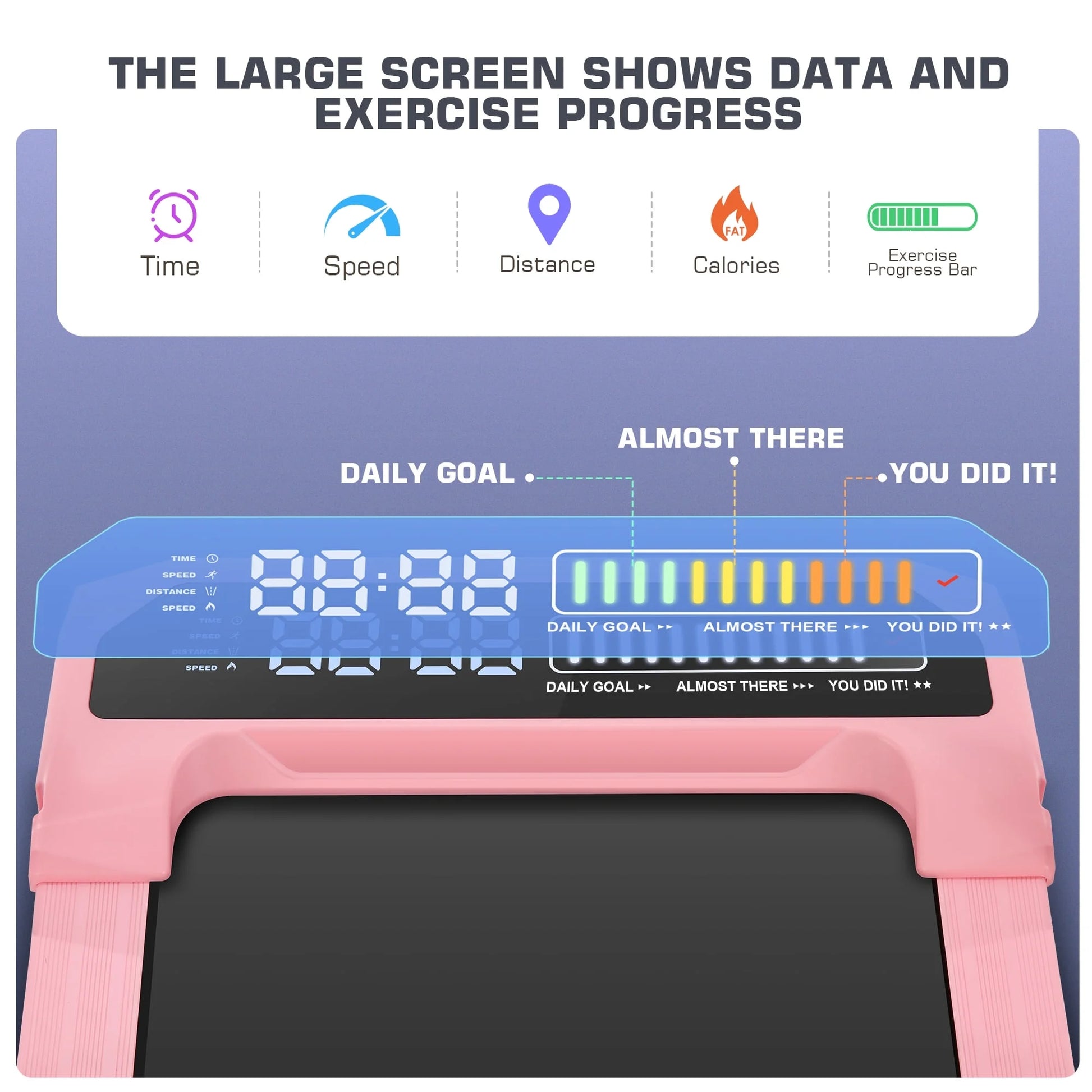 2 in 1 Walking Pad with Adjustable Handles, 2.5HP under Desk Treadmill, Portable Folding Treadmills with Incline, Large Running Area, Creative LED Display, 0.6-7.5MPH