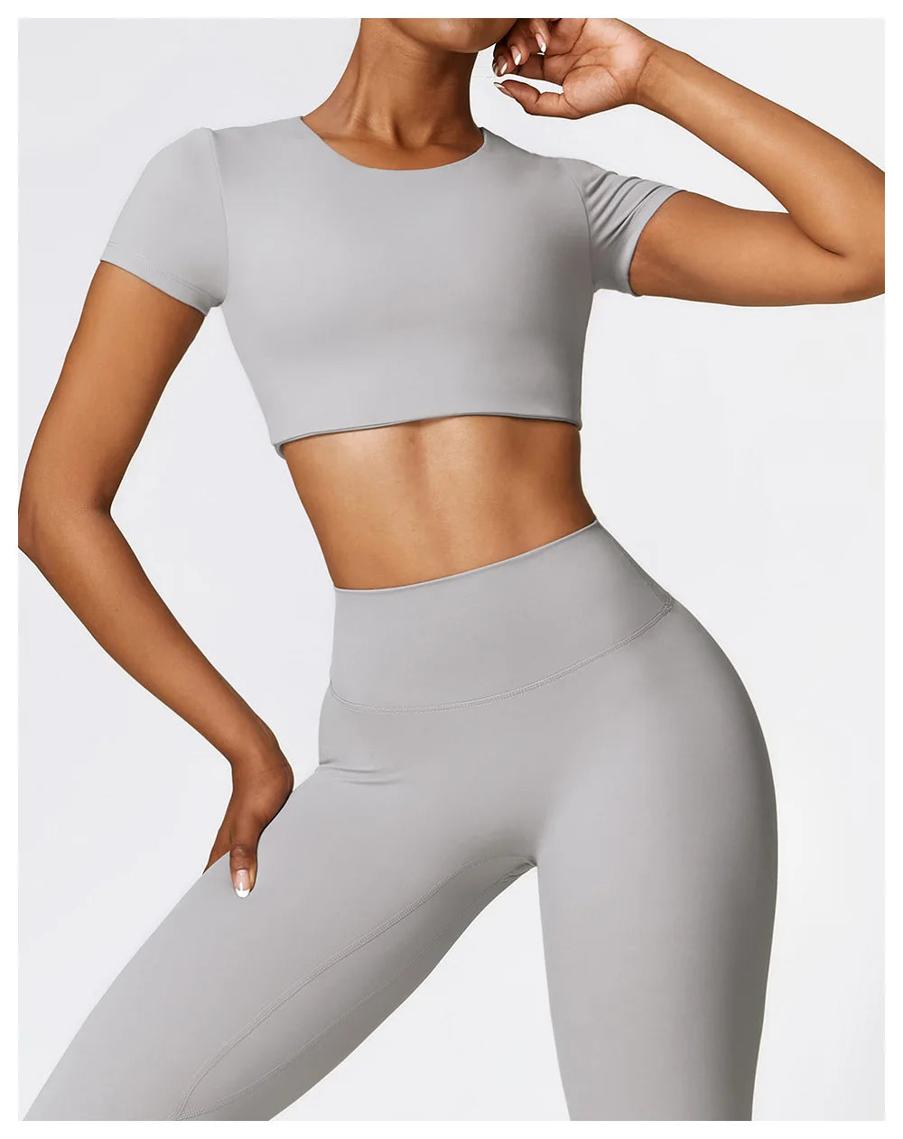 Woman Sports Top Round Neck Yoga Crop Top