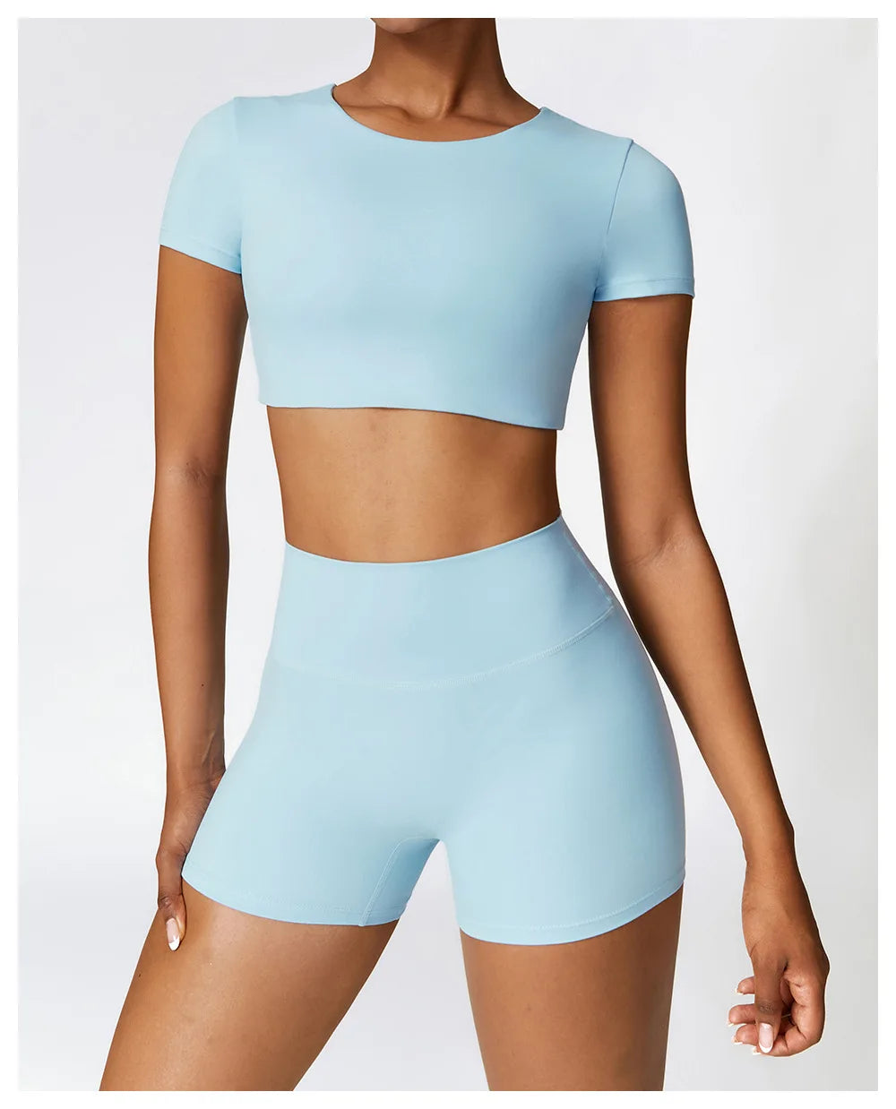 Woman Sports Top Round Neck Yoga Crop Top