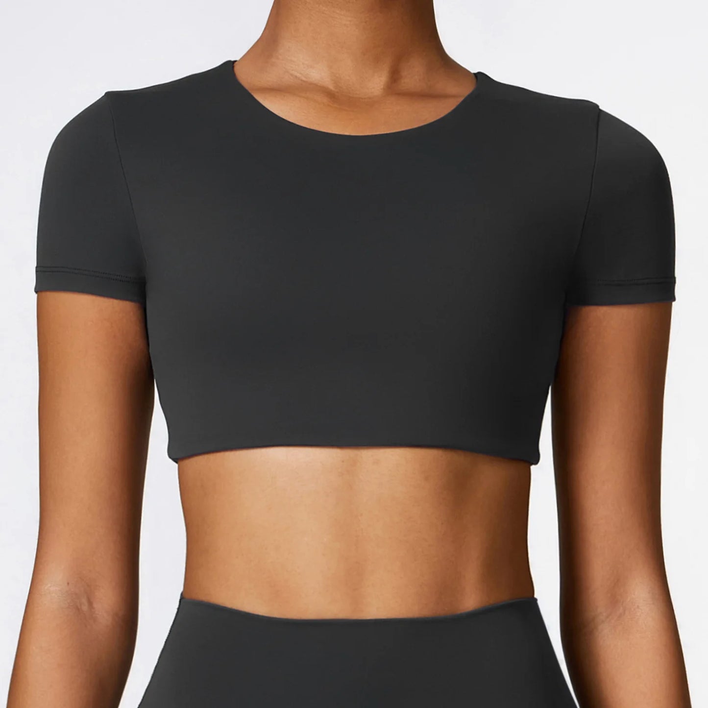 Woman Sports Top Round Neck Yoga Crop Top