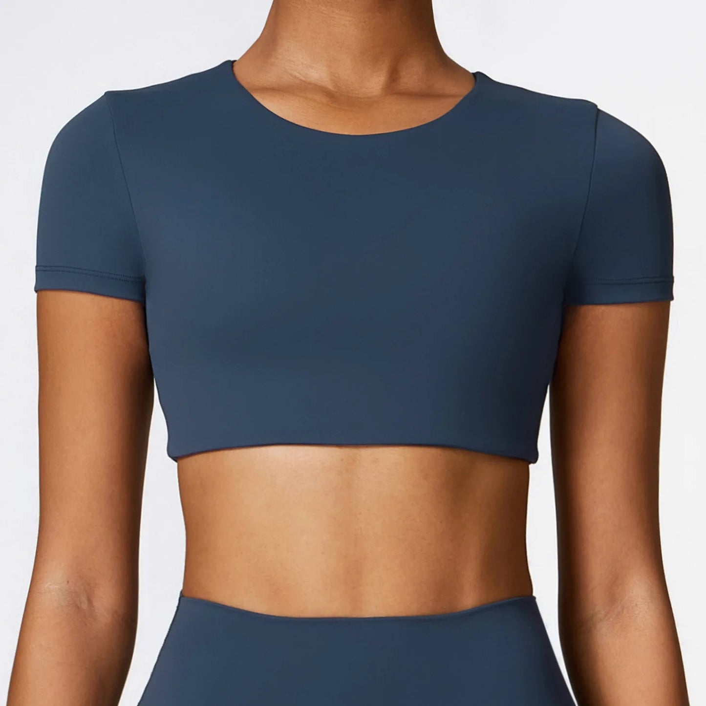 Woman Sports Top Round Neck Yoga Crop Top