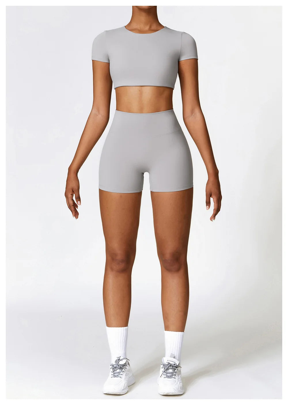 Woman Sports Top Round Neck Yoga Crop Top