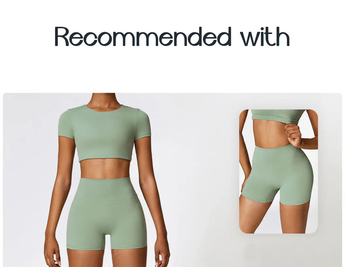 Woman Sports Top Round Neck Yoga Crop Top