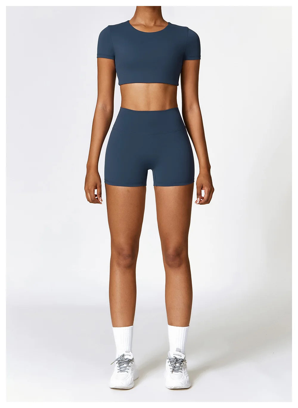 Woman Sports Top Round Neck Yoga Crop Top
