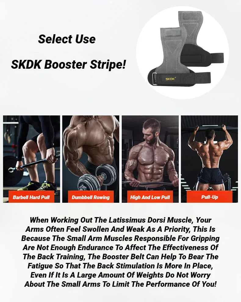 2Pcs Cowhide Gym Gloves Grips