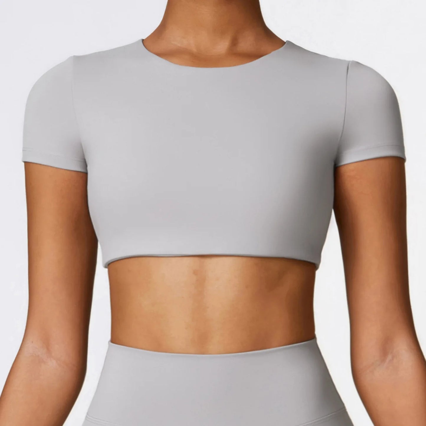 Woman Sports Top Round Neck Yoga Crop Top