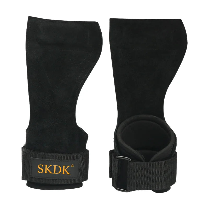 2Pcs Cowhide Gym Gloves Grips