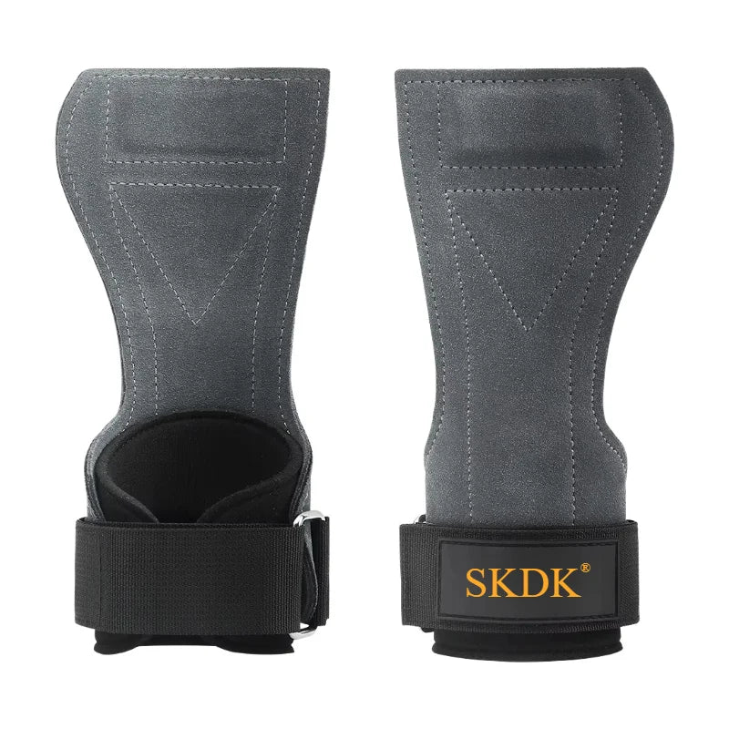 2Pcs Cowhide Gym Gloves Grips