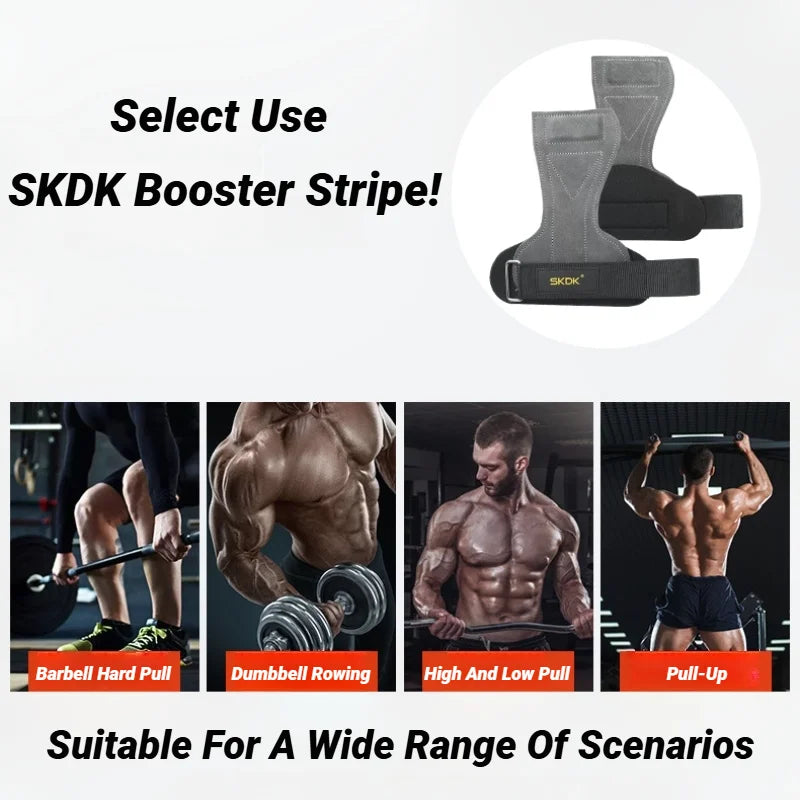 2Pcs Cowhide Gym Gloves Grips