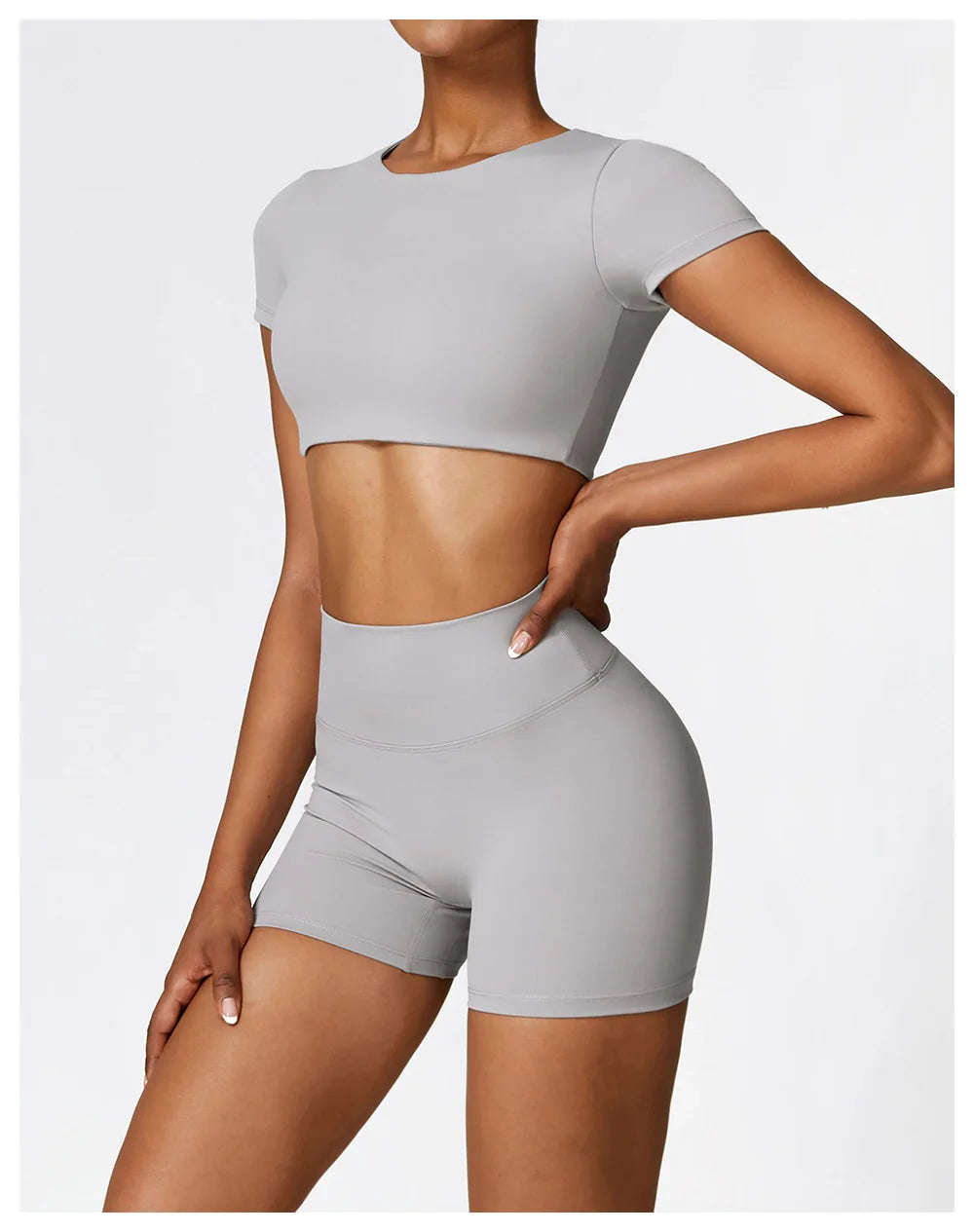 Woman Sports Top Round Neck Yoga Crop Top