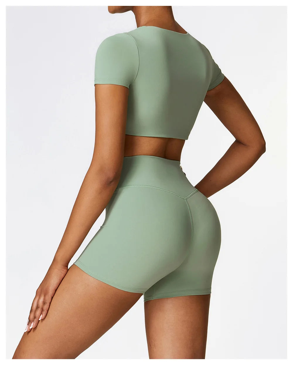 Woman Sports Top Round Neck Yoga Crop Top