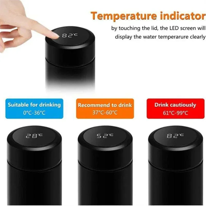 500ml digital thermos bottle smart cup