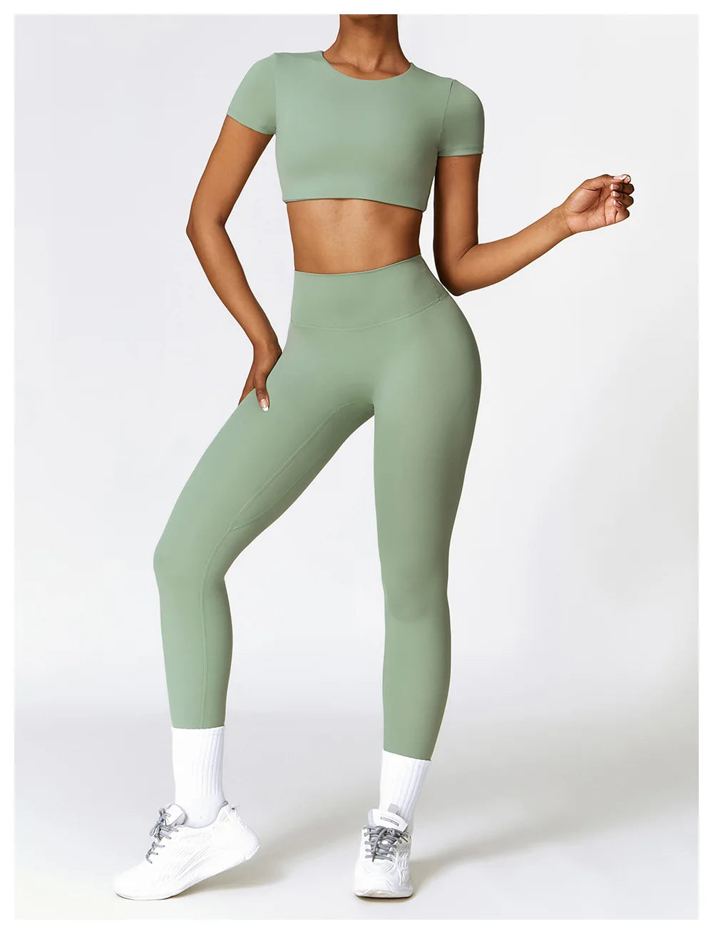 Woman Sports Top Round Neck Yoga Crop Top