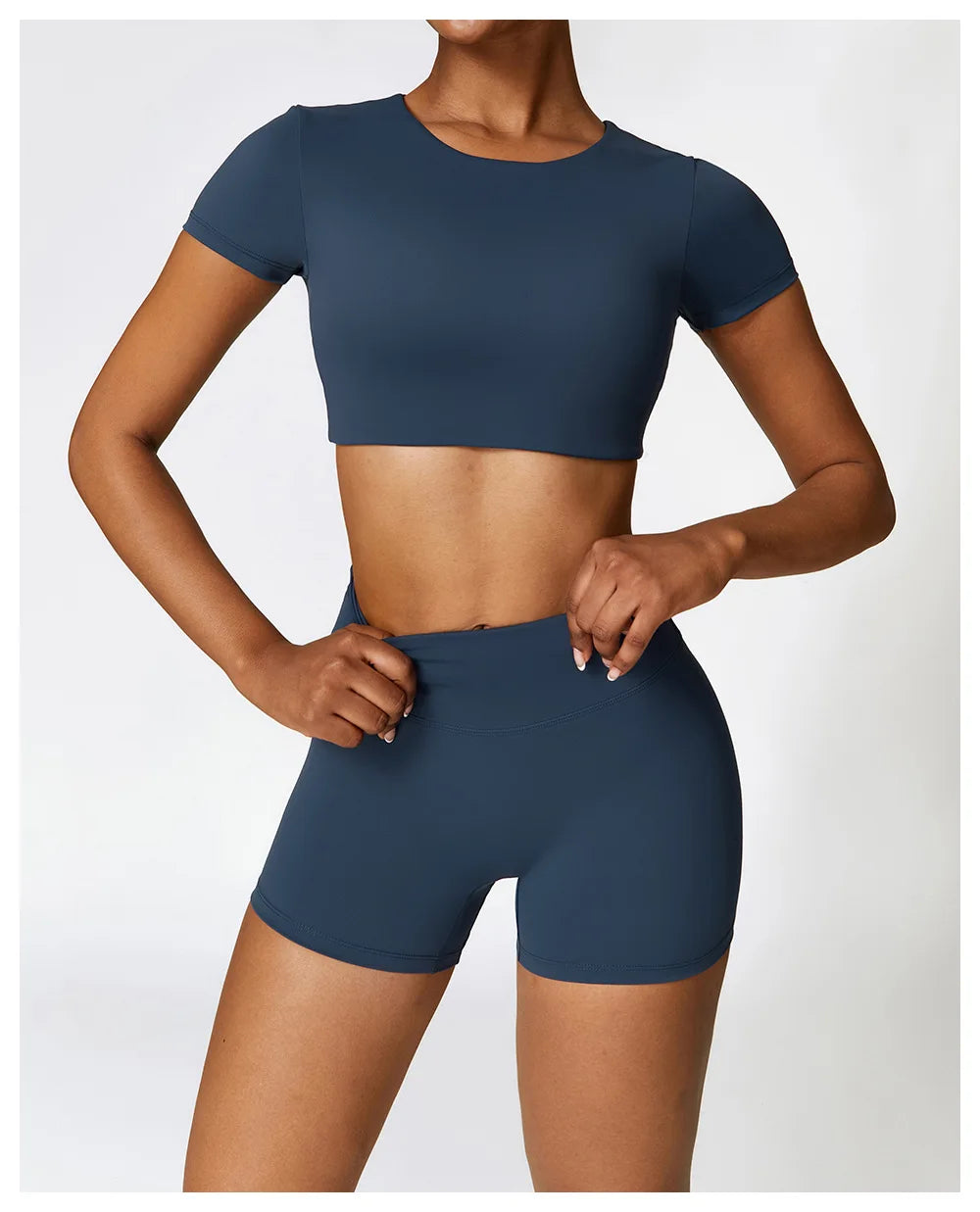Woman Sports Top Round Neck Yoga Crop Top