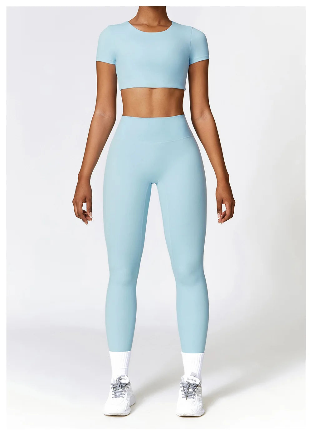 Woman Sports Top Round Neck Yoga Crop Top