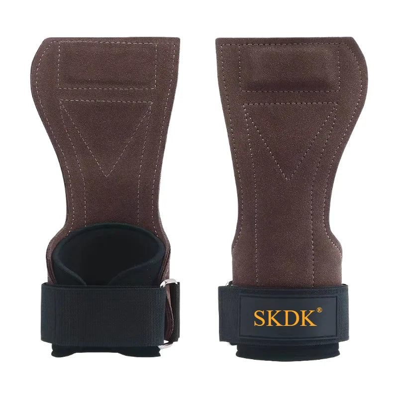 2Pcs Cowhide Gym Gloves Grips
