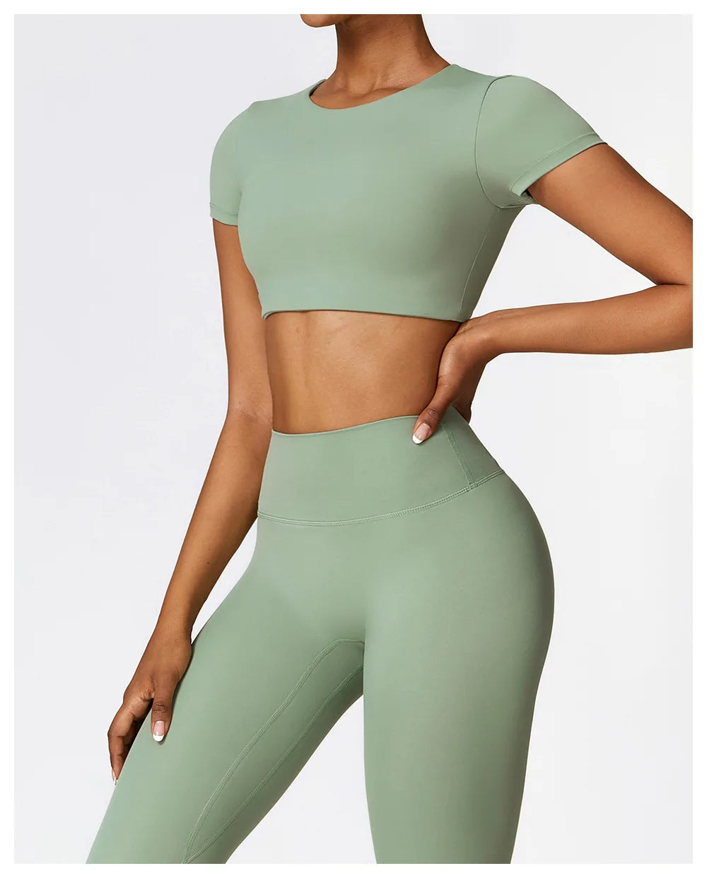 Woman Sports Top Round Neck Yoga Crop Top